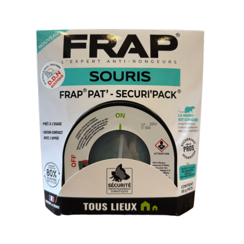 Station d'appâtage Frap Pat' Securi'Pack anti-souris tous lieux 50 g